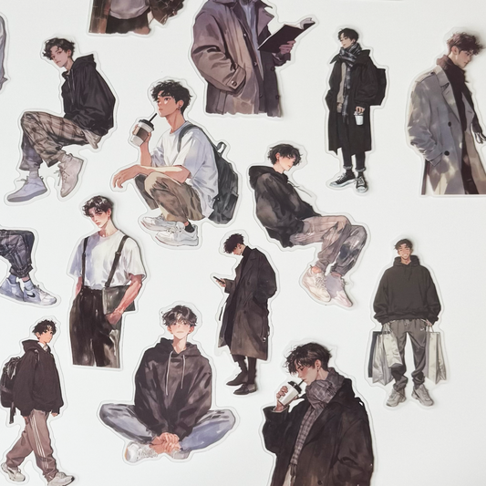 Chic Boy Fashion Stickers | Lifestyle Aesthetic Set (20 pcs)