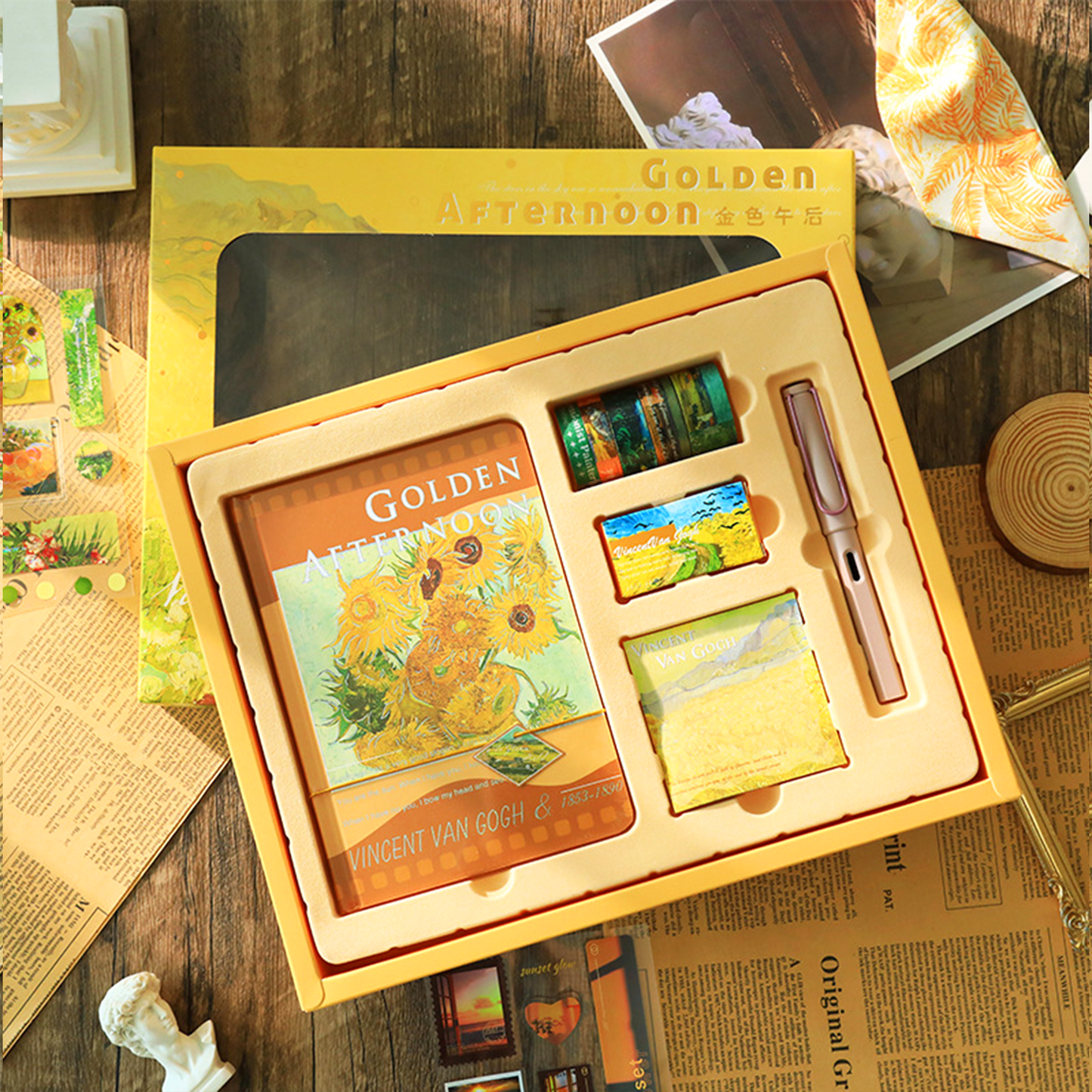 Art Stationery Set — Van Gogh & Monet Collection