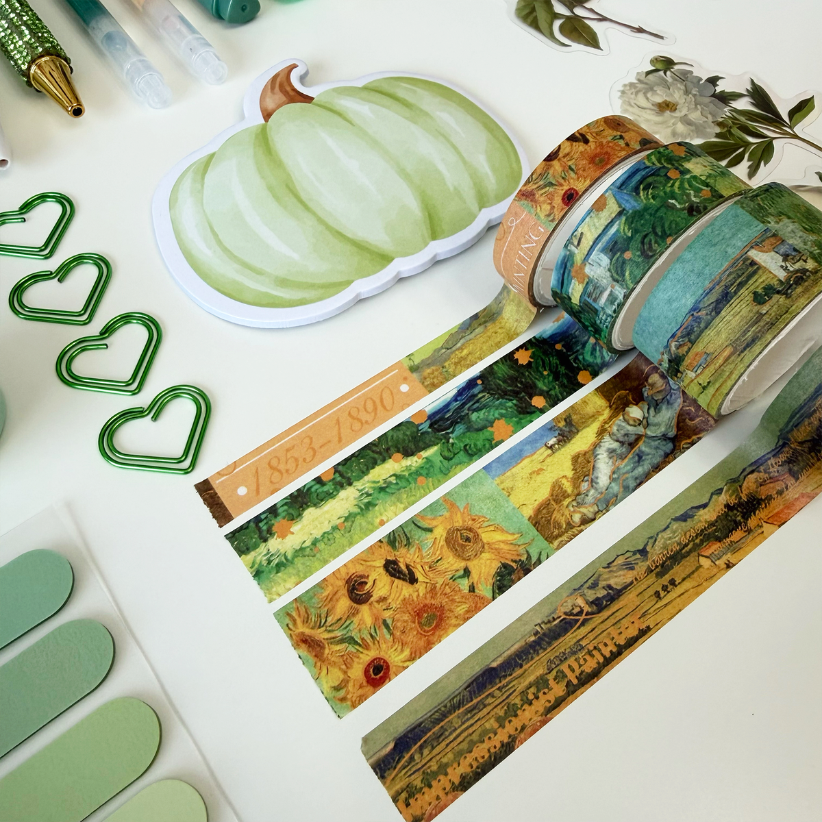Green Art Bookish Stationery Bundle – Van Gogh Notebook Set