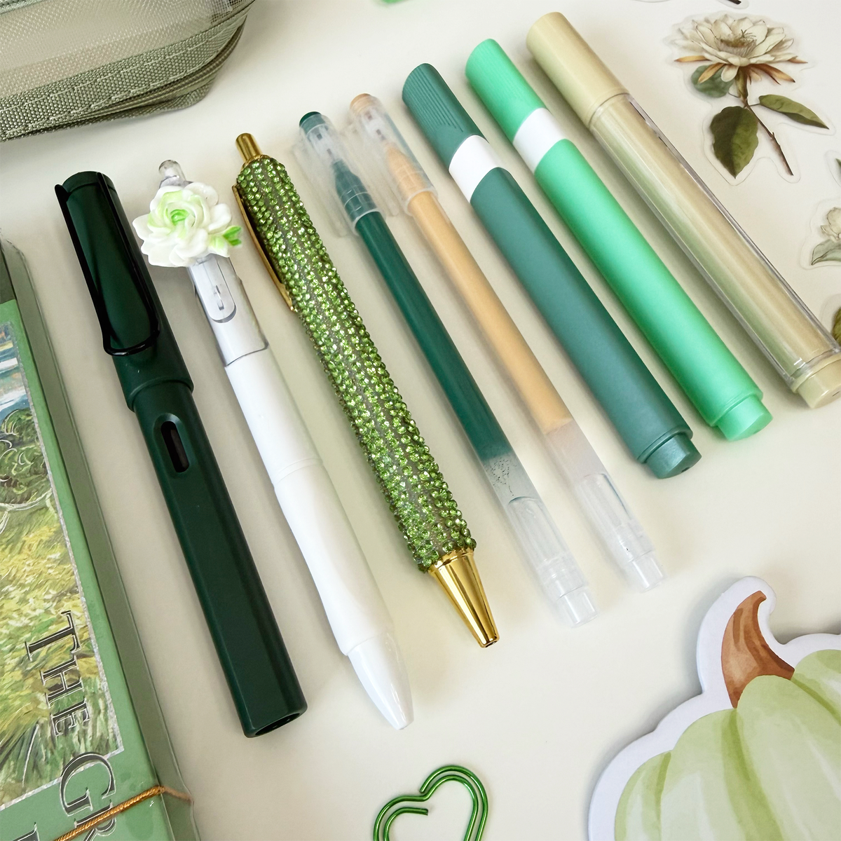 Green Art Bookish Stationery Bundle – Van Gogh Notebook Set