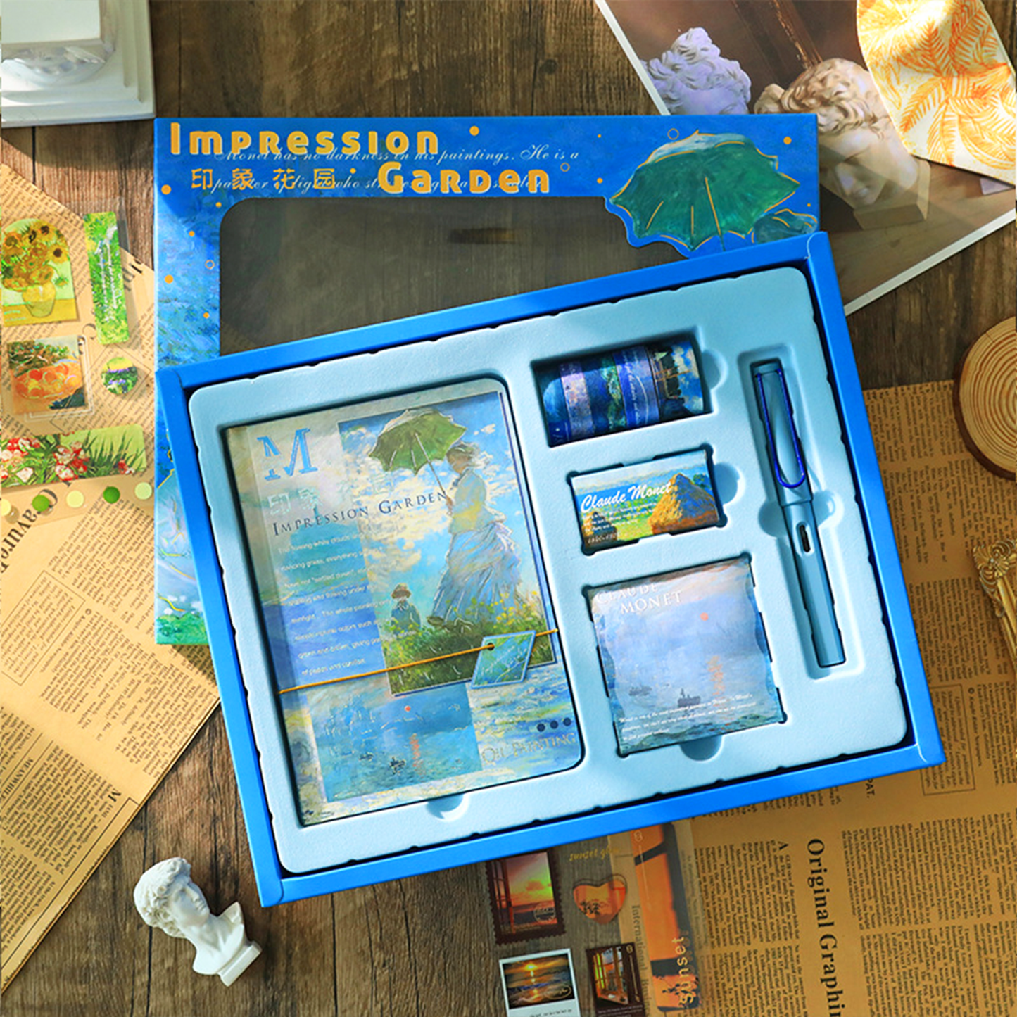 Art Stationery Set — Van Gogh & Monet Collection