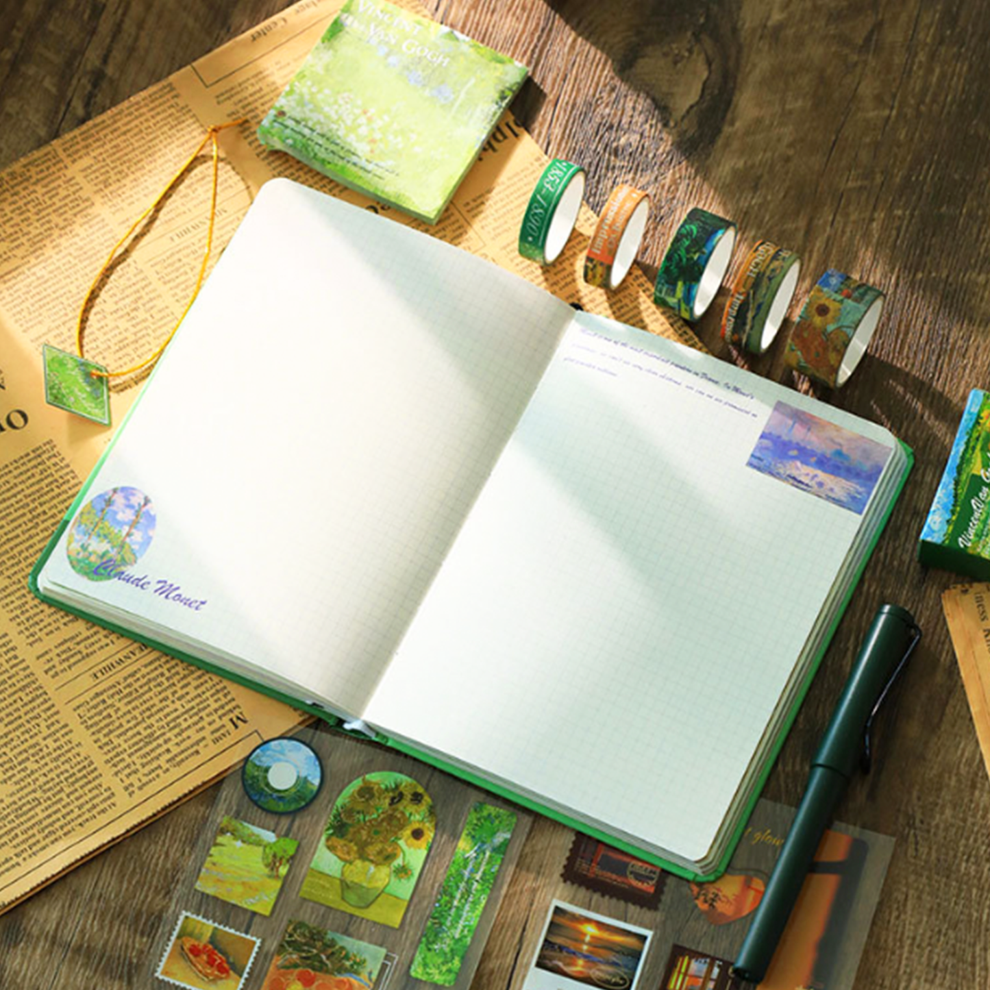 Art Stationery Set — Van Gogh & Monet Collection