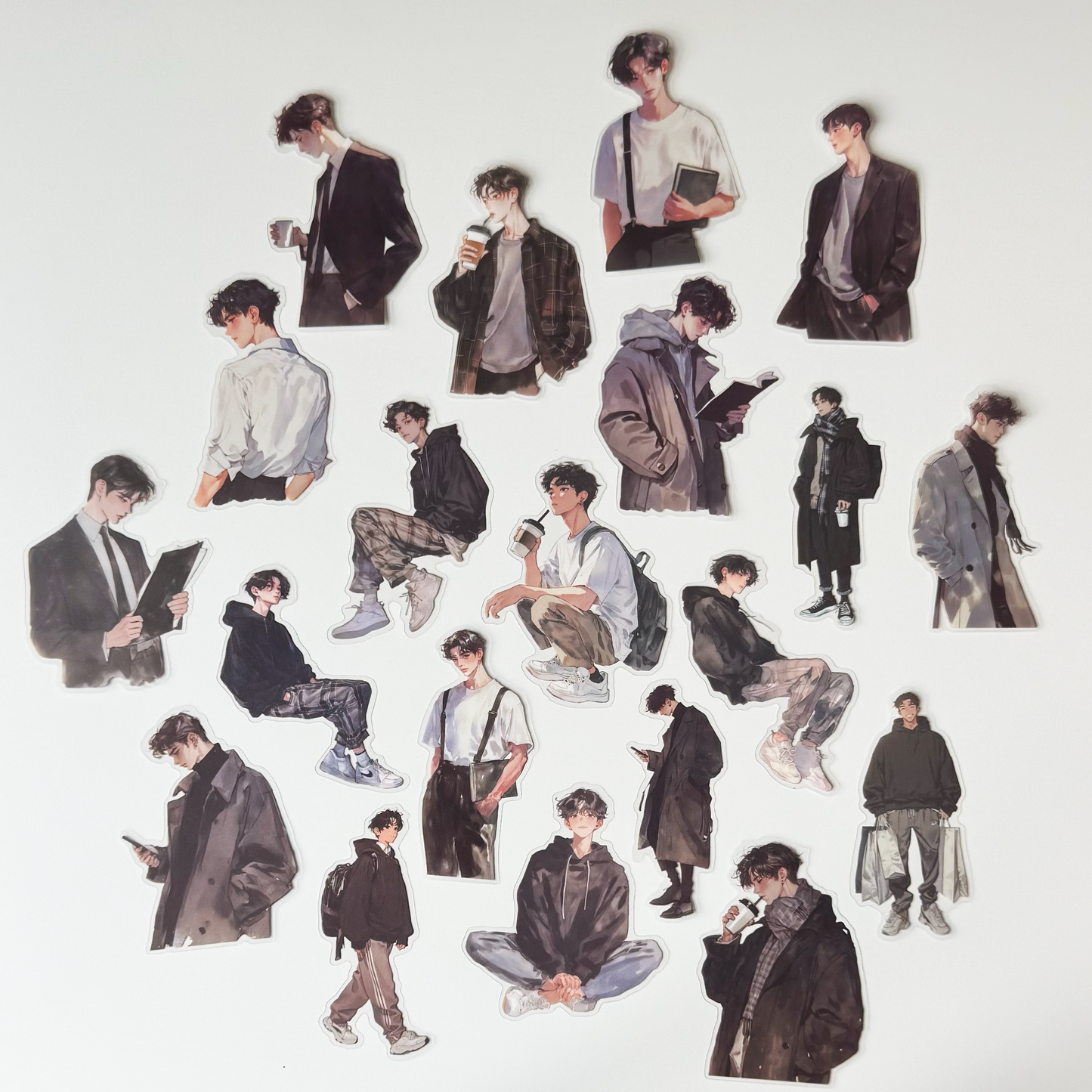 Chic Boy Fashion Stickers | Lifestyle Aesthetic Set (20 pcs)
