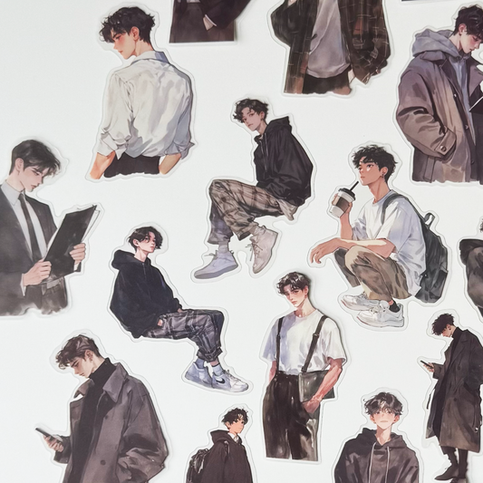Chic Boy Fashion Stickers | Lifestyle Aesthetic Set (20 pcs)