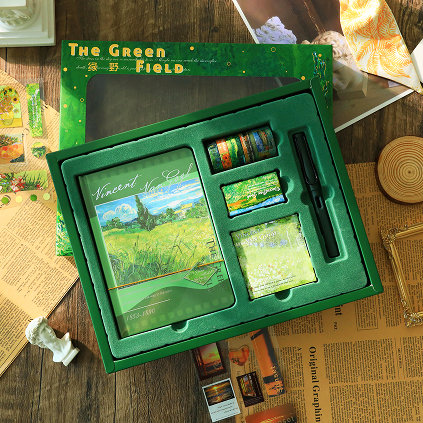 Art Stationery Set — Van Gogh & Monet Collection